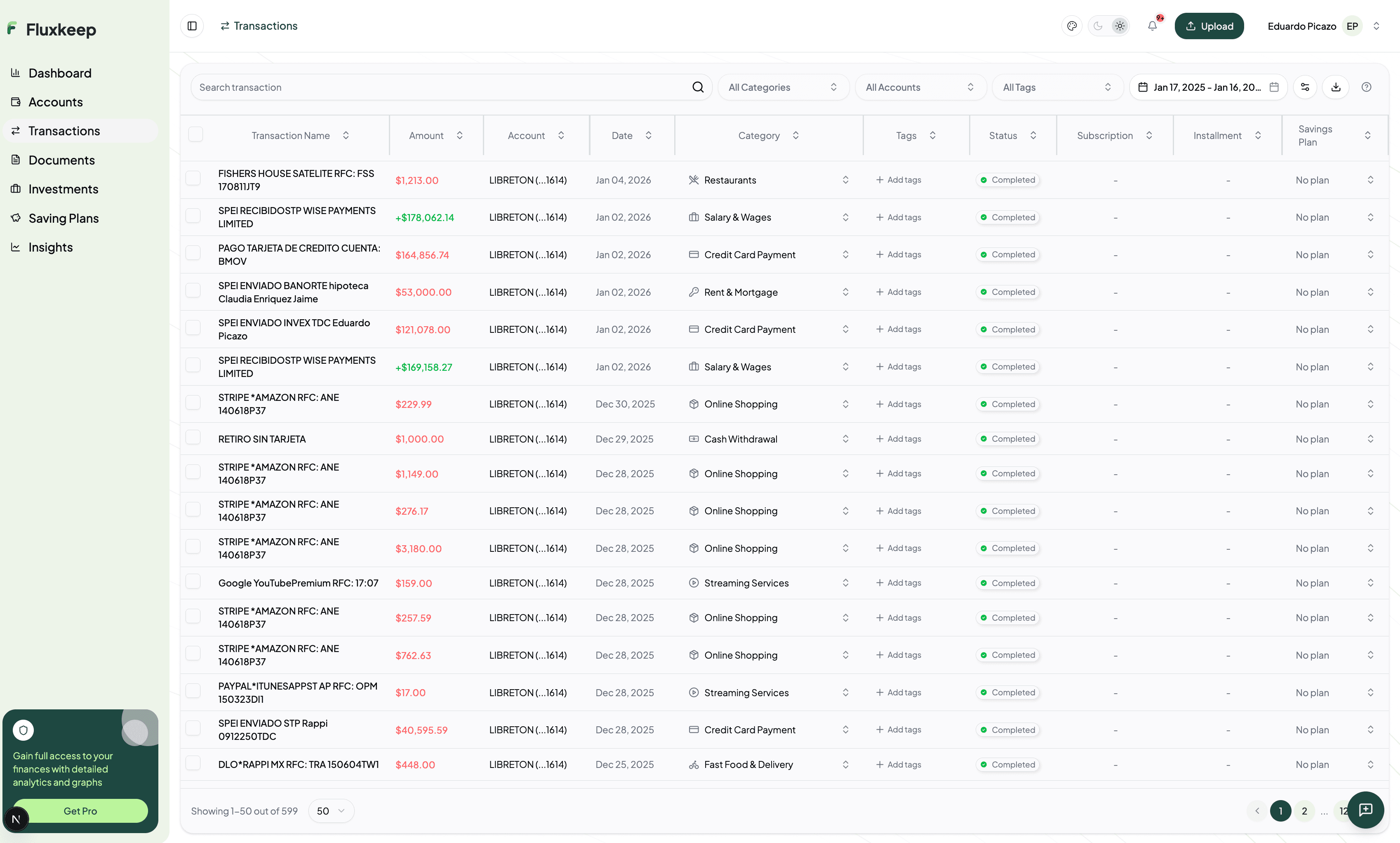 FluxKeep Transactions